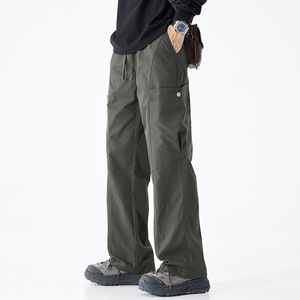 Men's Workwear Casual <b>Pants</b> Summer New Loose Straight Outdoor Sports Trousers with Drawstring Cargo Mens <b>Pants</b> - Product Image 1