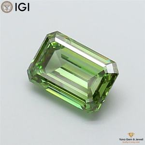 เพชร CVD เกรดสูงสุด ผลิตในห้องปฏิบัติการ สีเขียวแฟนซีสดใส ความสะอาดระดับ VS1 น้ำหนัก 2.00 กะรัต ทรง Emerald Cut ได้รับการรับรองจาก IGI สำหรับเครื่องประดับที่มีเอกลักษณ์ - Product Image 3
