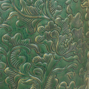 Traditional Floor <b>Vase</b> <b>Ceramic</b> <b>Vases</b> Bell Shape Big Imitative-antique <b>Ceramic</b> <b>Vase</b> with Brown Chrysanthemum Patterns Blue Glaze - Product Image 4