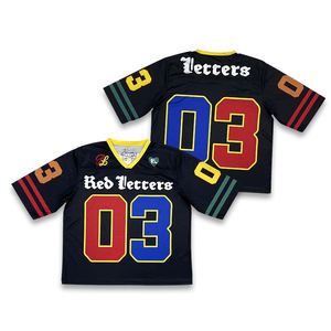 Camiseta de Fútbol Americano con Diseño Personalizado de Corte Cuadrado, Diseño de Patrón Sublimado, Malla Negra, Corte Recortado - Product Image 1