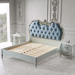 Hot Sale Mandarin Oriental Luxury Classic <b>Soft</b> Blue Tufted Bedroom Set Upholstered <b>Bed</b> <b>Frame</b> Elegant European Style Furniture - Product Image 3