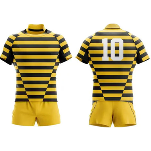 Nouvel arrivage : Ensemble d'uniformes de rugby personnalisables et respirants 100 % polyester pour adultes, avec logo personnalisé, conception OEM, séchage rapide - Product Image 1