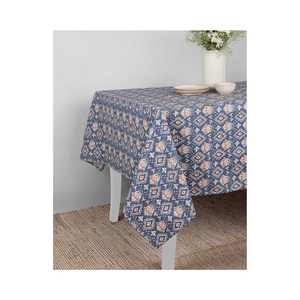 Nappe de table moderne en coton biologique mélangé, imprimé motifs pastel, texture douce, poids et nombre de fils, fabriquée en Inde, fourniture OEM - Product Image 5