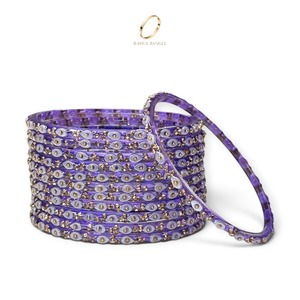 Magnifiques bracelets en verre kashmiri traditionnels à coupe émeraude en forme de goutte de pluie pour femmes, bijoux ethniques indiens pour mariage - Product Image 2