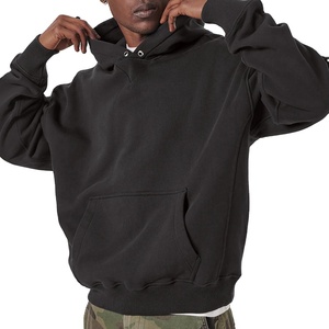 Sweat-shirts à capuche pour hommes, coupe droite, grammage lourd, épaules tombantes, impression en relief personnalisée sur le devant, style décontracté hiver - Product Image 1