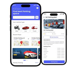 Aplicación de reserva de aparcamiento para encontrar plazas de estacionamiento, comprobar la disponibilidad, reservar plazas y realizar pagos en línea seguros. - Product Image 1