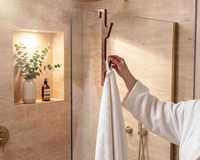 Support mural vintage en bois écologique pour douche, forme personnalisée, accessoire de salle de bain