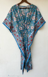 Robe Kaftan sans manches en coton décontractée à imprimé floral tropical numérique Naaz Textile pour femmes, Asie et îles du Pacifique - Product Image 2