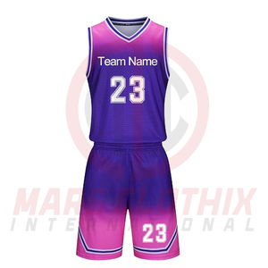 ชุดกีฬาบาสเก็ตบอลแบบขายส่งจำนวนมาก ออกแบบเองได้ พร้อมบริการพิมพ์ลายแบบ Sublimation ชุดบาสเก็ตบอลสีพื้น - Product Image 2