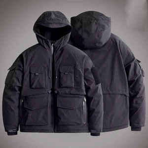Men's Techwear <b>Jacket</b> Tactical Multi-Pocket Cargo Streetwear <b>Waterproof</b> Windbreaker Urban Hooded Cyberpunk Utility Outerwear - Product Image 1