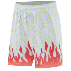 Shorts de basketball pour hommes taille haute, ensembles personnalisables imprimés, en tissu polyester extensible, avec cordon de serrage à la taille, respirants - Product Image 2
