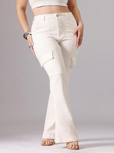 White Denim Women's Jeans-Pure/Off-White <b>Boot</b> Cut Vintage Design Eco-Friendly Washable - Product Image 1