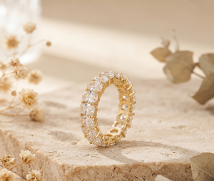 แหวนแต่งงานเพชรทรงรีทองคำขาว 14K หรูหราแบบขายส่ง แหวนสัญญาแบบกำหนดเองได้ เป็นของขวัญ - Product Image 6