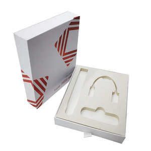 Caja de Almacenamiento Blanca Minimalista Personalizada, Estuche de Carga para Teléfono y Auriculares Inalámbricos con Forro de Espuma - Product Image 1