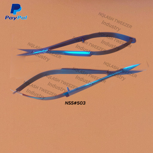 Tijeras de microcorte de acero inoxidable de punta recta para cejas, de última tendencia, con resorte, para bordado, de visón sostenible - Product Image 3