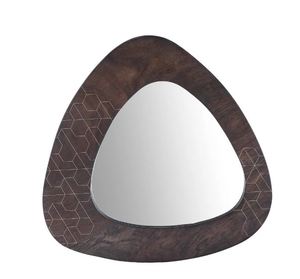 Modern Triangular Wooden <b>Frame</b> Wall Mirror Geometric Pattern Decorative Irregular Shape Mirror for Living Room Hotel Wall Mirror - Product Image 3