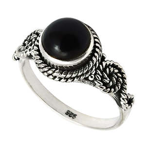 Joyería Bohemia Vintage Hecha de Plata de Ley 925 con Anillos de Ónix Negro Antiguo y Real, Disponibles al Precio Más Bajo - Product Image 1