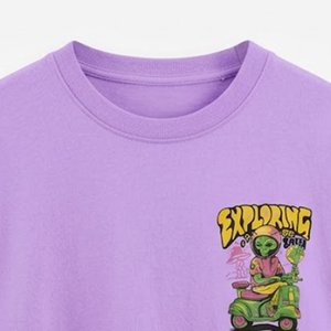 Camiseta Oversize Morada de Hombre con Hombros Caídos, Estilo Urbano, Algodón Pesado, Estampado Personalizado, Transpirable, Ajuste Veraniego, Venta al por Mayor - Product Image 5