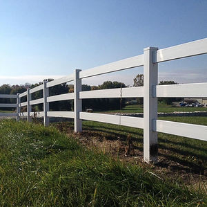 Clôture pour chevaux en vinyle PVC à 3 rails, clôture de ranch en vinyle blanc, portails treillis, clôture de paddock pour chevaux, clôture de ferme - Product Image 4