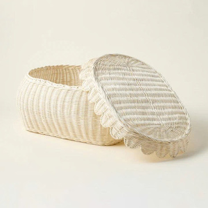 Decorative Scalloped Storage Basket Collection Made in Vietnam with Custom Colors and Private <b>Label</b> Service. - Product Image 1