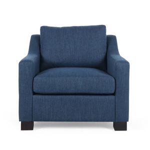 Blue <b>Upholstered</b> Club <b>Chair</b> for Living Room - Product Image 4