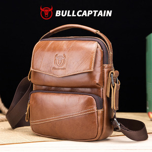 กระเป๋าหนังแท้ BULLCAPTAIN สำหรับผู้ชาย สะพายไหล่/คาดลำตัว หนังวัวชั้นบนสุด  ใช้งานได้หลากหลาย  รับผลิตแบบ OEM ODM - Product Image 1
