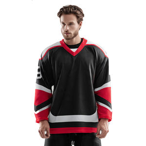 Camiseta de Hockey sobre Hielo Sublimada de Alta Calidad, Camisetas de Hockey con Cuello en V para Entrenamiento, Camisetas de Hockey sobre Hielo para Jóvenes, Camiseta de Hockey sobre Hielo de Alta Calidad a Precio Económico - Product Image 4