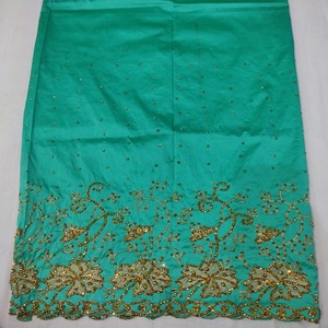 Jupon somalien classique et élégant en satin Gorgura, broderie et pierres, motif floral, tissu épais, pour tenue décontractée - Product Image 1