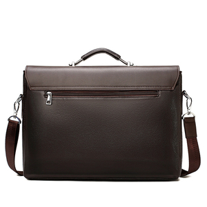 Housse pour ordinateur portable en cuir avec compartiment à chaussures, fermeture éclair, sac de transport noir pour ordinateur portable - Product Image 2