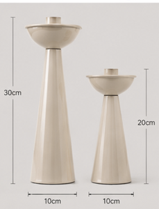 Elegante Juego de Portavelas Cónicos de Metal Blanco, Candelabros Decorativos para Mesa, Centro de Mesa Moderno para Decoración del Hogar - Product Image 5