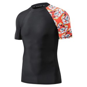 Men Rash Guard <b>Compression</b> T <b>Shirt</b> Short Sleeve Swim <b>Shirt</b> UV Protection Quick Dry Custom Branding OEM - Product Image 3