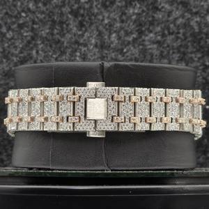 Reloj Bussdown de Acero Inoxidable con Moissanita Totalmente Incrustada, Fabricado a Medida, Movimiento Automático, Cristal de Zafiro, Resistente al Agua 10 Bar - Product Image 4