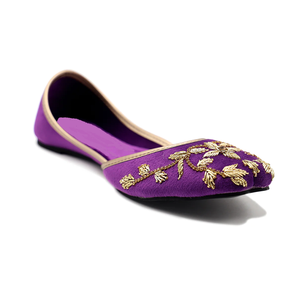 Calzado Khussa de Último Diseño para Mujer, Hecho a Mano y Personalizado, Calzado Khussa de Cuero de Alta Calidad para Mujer, Transpirable y Antideslizante - Product Image 1