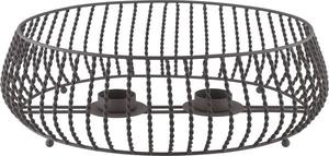 Hammered Stainless Steel Food Warmer Round <b>Buffet</b> <b>Server</b> with Twisted Wire Basket Stand for Hotel Restaurant Catering Display - Product Image 4
