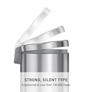 Poubelle de salle de bain ronde en acier inoxydable brossé de 4,5 litres/1,2 gallons, poubelle de qualité supérieure - Product Image 3