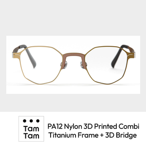 กรอบแว่นตา TamTam รุ่น Ultra-Light Pure Titanium Temple PA12 Nylon 3D Printed Full-Rim Classic Unisex สำหรับผู้ใหญ่ - Product Image 3