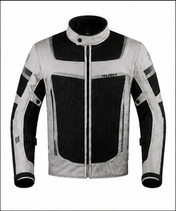 Rush Men's % Polyester Motorcycle Jacket Full Sleeve Mesh Breathable Waterproof Quick Dry Anti-UV 220g Racing Wear - Product Image 1