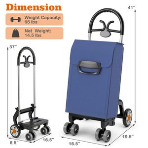 Carrello Pieghevole per la Spesa con Ruote Girevoli, Carrello Utilitario per Comodità nel Shopping e nel Trasporto - Product Image 5