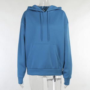 Sweat-shirt à capuche noir pour homme, 100% coton, manches longues, coupe ample, tissu molletonné uni, style décontracté, pour l'automne, avec poche avant - Product Image 4