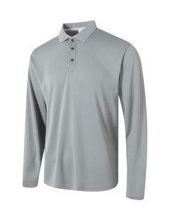 Men's Long Sleeve Shirt Solid Color Breathable 100% Cotton Jersey Fabric Anti-Wrinkle Custom Logo Front Print Casual ODM - Product Image 3
