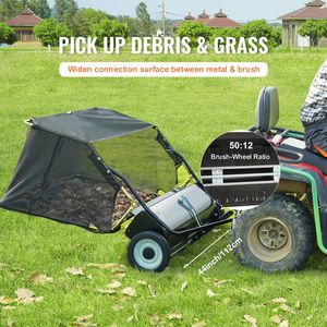 Spazzatrice per Prato Robusta da 44 Pollici con Sistema di Trazione, 25 Cu. Ft. Raccoglitore di foglie e erba di grande capacità, trainabile, per accessori e ricambi tosaerba da giardino - Product Image 6