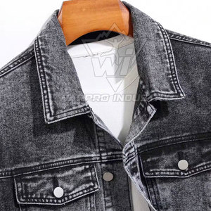 Veste en jean pour homme, classique, avec fermeture à boutons, en jean délavé, élégante, décontractée, pour un usage quotidien, vêtement élégant pour homme - Product Image 3