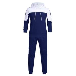 Ensemble de survêtement à capuche pour homme, design color block, sweat-shirt et pantalon décontractés à manches longues, polyester respirant, vêtements d'automne - Product Image 2