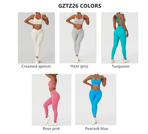 Color Full <b>Yoga</b> <b>Pants</b> With High Elasticity Comfortable Workout <b>Plus</b> <b>Size</b> Seamless Solid Style Fitness Sessions Women's Sets - Product Image 3