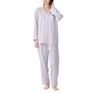Conjunto de Pijamas de Algodón Transpirable para Mujer, Ropa de Dormir de Manga Larga con Botones, Pantalones Cortos y Largos, Conjuntos de Pijamas para Descansar - Product Image 4