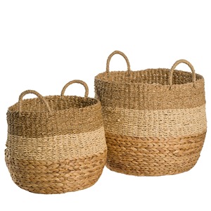 Juego de 2 cestas de jacinto de agua y algas marinas, hechas a mano, para almacenamiento, venta al por mayor, ecológicas, hechas en Vietnam - Product Image 6
