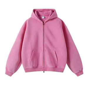Sudadera con capucha deportiva de forro polar 100% algodón para hombre, personalizada OEM con bordado, de peso pesado, oversize, con cremallera de cuarto, en blanco. - Product Image 2