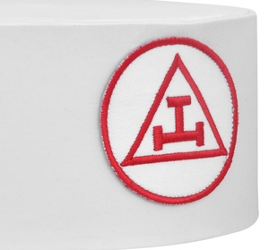 Gorra de Capítulo Royal Arch Blanca con Bordado a Máquina Triple Tau Rojo - Product Image 6