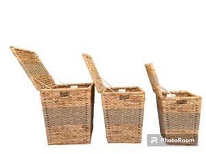 Organizador de Oficina de Mimbre Hecho a Mano Moderno Hien Luong HL01, Diseño Multifuncional de Tres Niveles para Baño, Cocina, Sala de Estar - Product Image 2