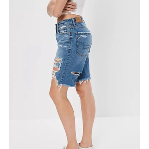 Shorts en jean de qualité supérieure pour femmes, shorts en denim pour femmes, jeans en coton décontractés pour femmes, style déchiré à 5 poches - Product Image 2